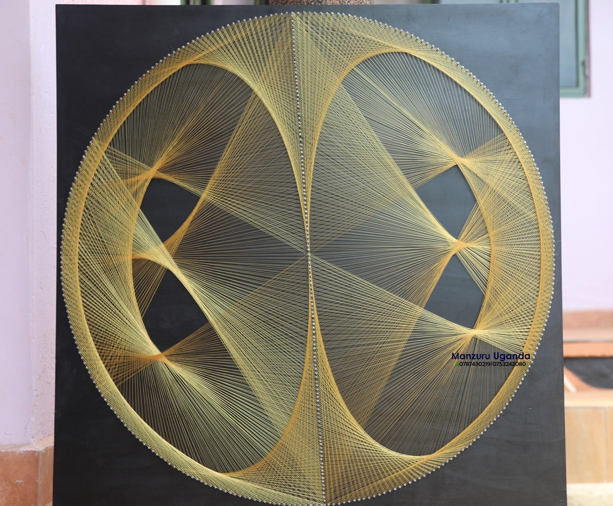 ManzuruUganda's tweet photo. This mandala accentuated with metallic gold strings, seated on a 90*90cm matte board is the perfect touch of class for your spaces.
For orders +256787430219
#Mandala #StringArt #Uganda #ThreadArt #Thread #String #Manzuru #Uganda #Manzuruuganda #DIY #DIYstringArt #StringArtUganda https://t.co/Njp0y5S8of