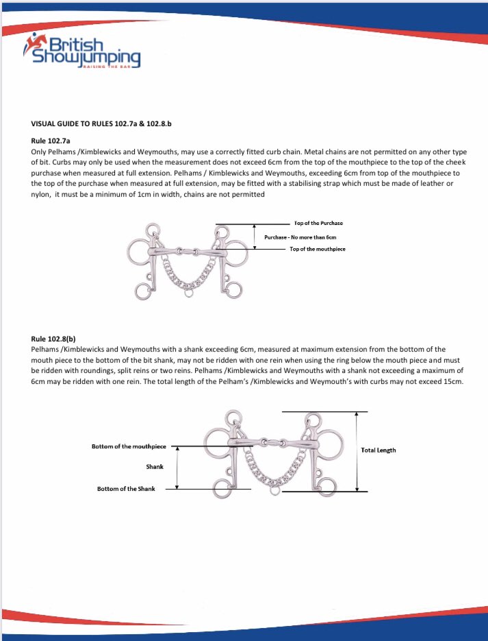 RulesBs's tweet photo. Are you using a curb chain correctly? Don’t get caught out! Read up on the new rules here. #horse #Horses #jumping #showjumping #britishshowjumping #bsja #curbchains #rules #equine #warmbloods https://t.co/V6gsXzEyvp
