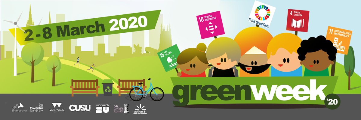 Today is the start of Coventry's Green Week, a time to talk and raise awareness of sustainability. You can find out how to create a more environmentally friendly life for yourself, with various events, fairs and activities going on all week. 🌱 #GreenWeek2020 #Sustainability