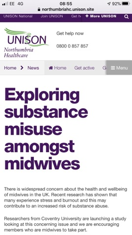 SallyPezaro's tweet photo. Thx to @nhcunison 4 sharing details of our survey with members. It's the 1st UK study exploring substance use in midwives👉https://t.co/G8bbuMyAjB  Please cascade details to midwifery teams @WeMidwives @RcmSuz @JennytheM @RCMSotonBranch @rcmlyndsey @GillWaltonRCM @lizziebessell https://t.co/EGOPBADDud