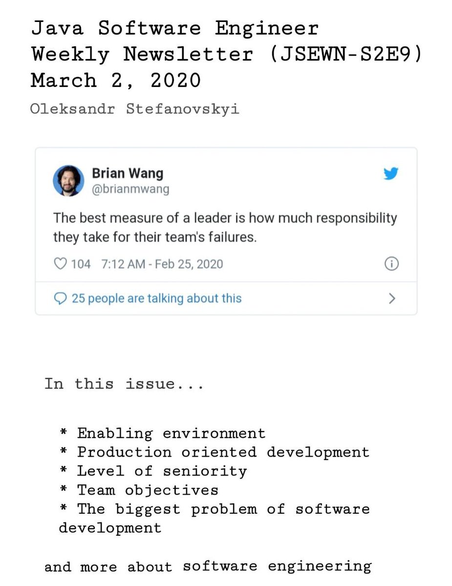 OStefanovskyi's tweet image. Software Engineering and its problems — (#JSEWN-S2E9) - week 9, Issue 032 

Check out the top of Software Engineering articles from the last week in #devnewsletter 

👉 bit.ly/2IbZefL

More at stefanovskyi.com/newsletter.html