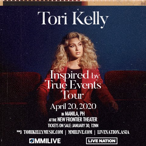 NewFrontierPh's tweet photo. PH TORAAYYYS! ✨ Don't miss seeing your home girl, Tori Kelly LIVE here at the New Frontier Theater on April 20! 

Get your tickets NOW via https://t.co/S2HUSxvXTo and @TicketNetPH outlets. 
#InspiredByTrueEventsTourPH #ToriKellyMNL #MMILIVE2020 #NewFrontierTheater #CityOfFirsts https://t.co/wQpoitXWr5