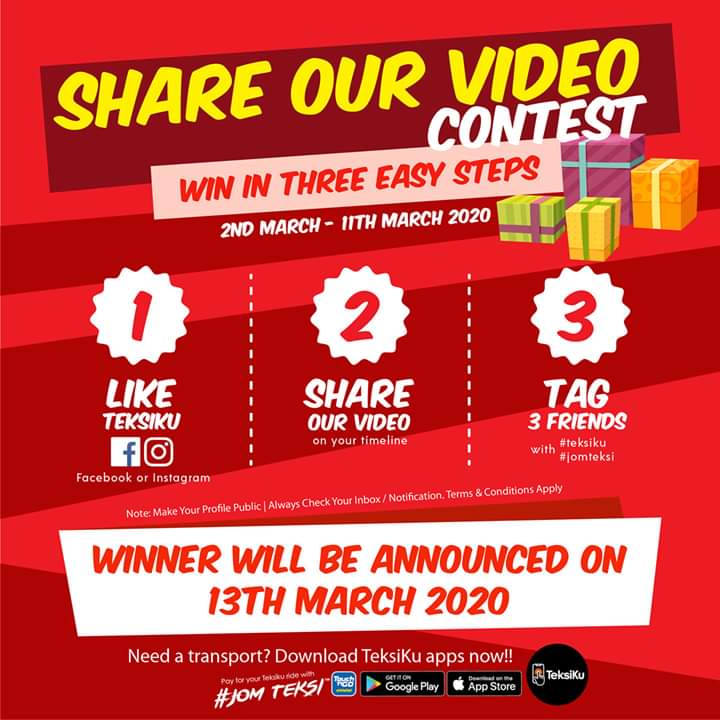 teksikuofficial's tweet photo. LIKE , SHARE, TAG & Win interesting prizes ๐๐ with just 3 easy steps๐
1. LIKE๐ FB or FOLLOW Instagram teksiKu
2. SHARE our Video https://t.co/c4HwVHjVU0 on your timeline
3. TAG 3 friends with hastags #teksiKu #jomteksi
**Terms & Condition Apply https://t.co/iffaIB5KlL