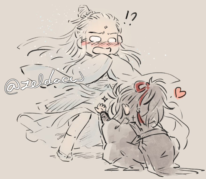 SuiBian's asking for it again :U 
(I think this is the first time we see BiChen's shoes XD)

 #忘情隨塵 WangQingSuiChen

*P3- 
WangJi guqin: Discipline! 
ChenQing *walking by with legs revealed as always*
SuiBian: (not fair!) 