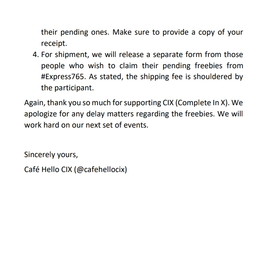 cafehellocix's tweet photo. [💌] Kindly read all the following notices regarding #Express765 and other mentioned announcements. Thank you very much! https://t.co/Lu2Uq1XAoO