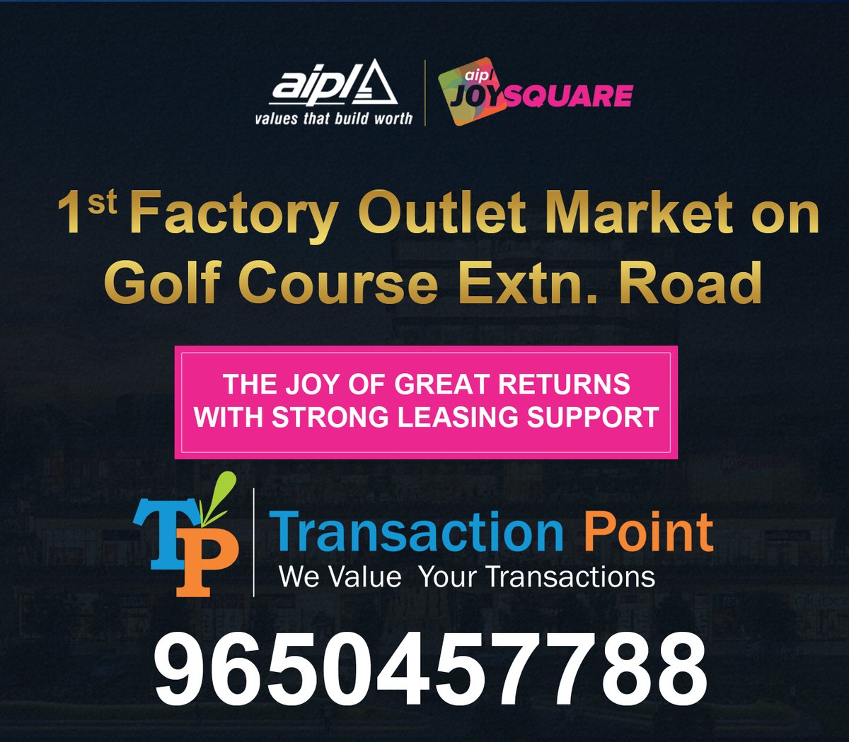 transactionpoi2's tweet photo. 1st Factory Outlet Market on Golf Course Extn. Road
#aipl #aipljoysquare #ThinkAIPL #ThinkTransactionPoint https://t.co/6q8TpGoaF5