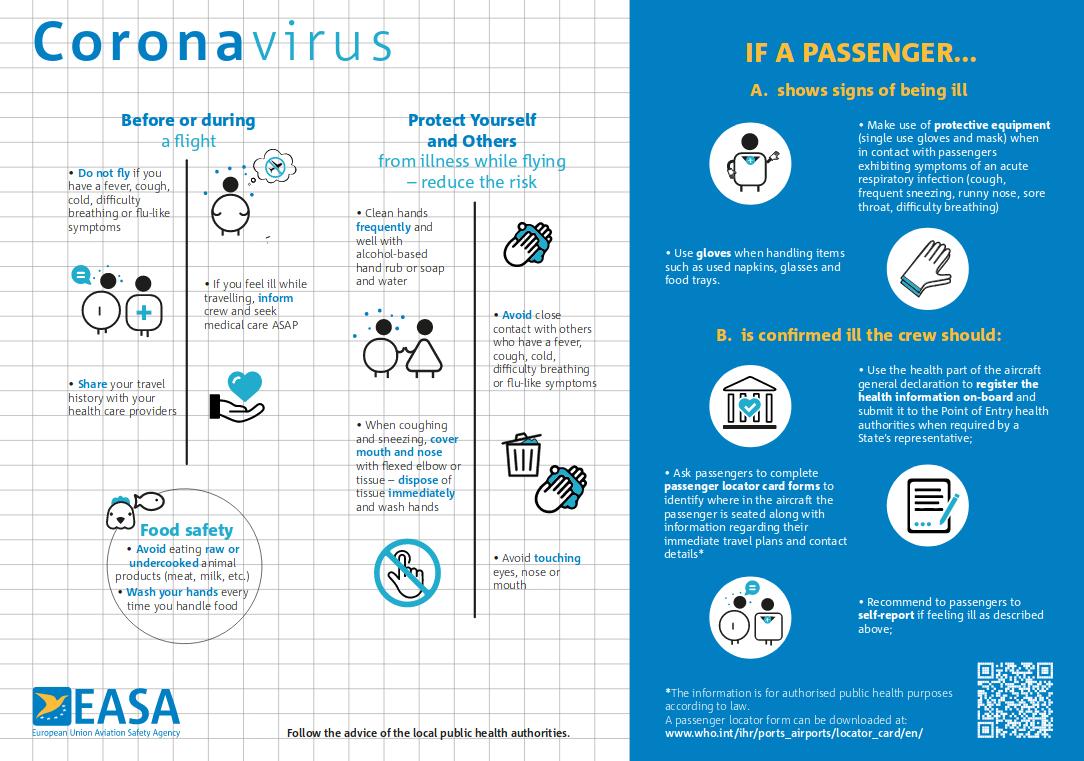 The European Union Aviation Safety Agency is providing additional promotional material for airlines and their crews regarding the #Coronavirus ‘2019-nCoV’ outbreak. <a href="/BajaTravelAgent/">Baja Travel</a>  <a href="/TravelTourScout/">Travel Tour Guide</a> <a href="/UpMarketTravel/">UpMarket Travels</a> <a href="/DakarRallyTours/">Dakar Rally Travel</a>