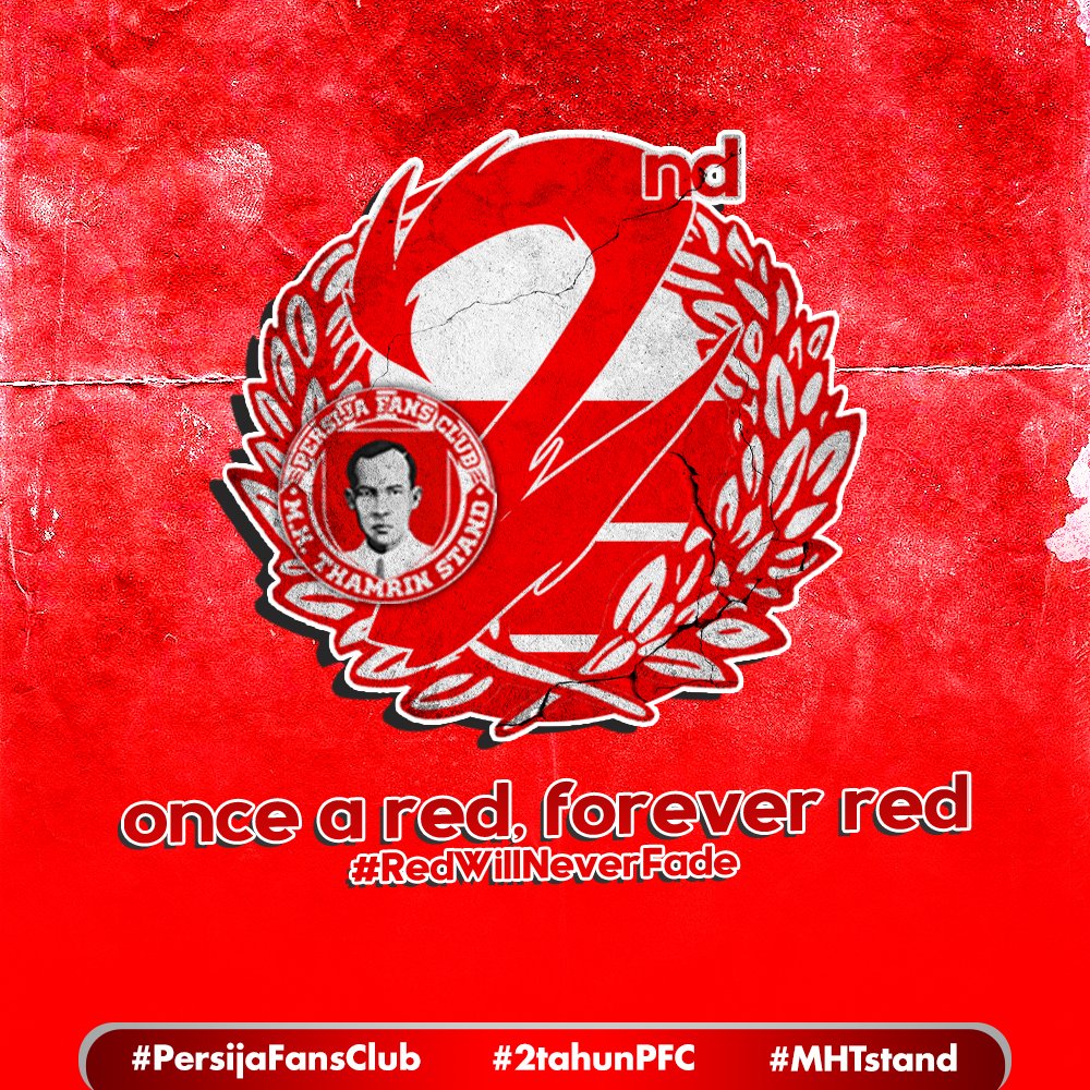 Once a Red, forever Red!
Selamat untuk kita semua yang berada dalam naungan Komunitas ini.
Jaya Raya &amp; sehat selalu untuk kita semua✊
___
#PersijaFansClub #2TahunPFC
#RedWillNeverFade