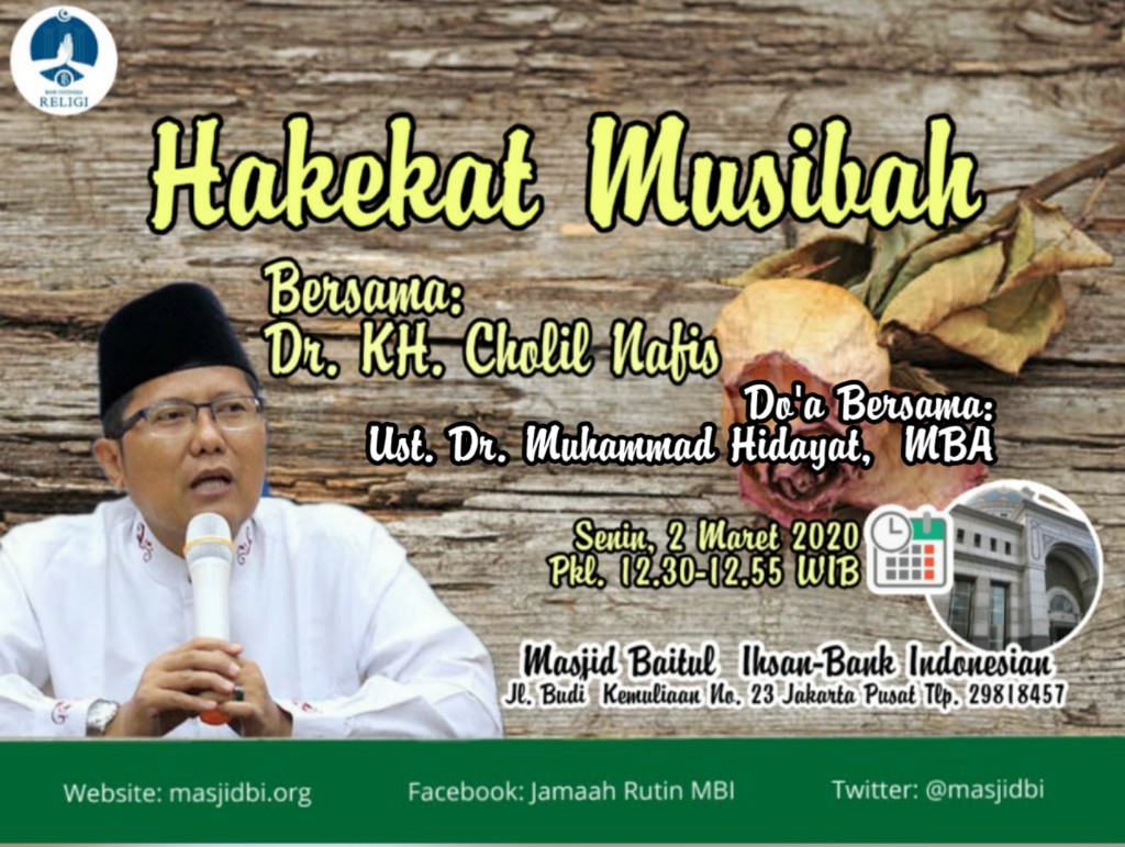 masjidbi's tweet photo. Kajian dan Doa Bersama siang ini di @masjidbi. https://t.co/X8w9erLSYx
