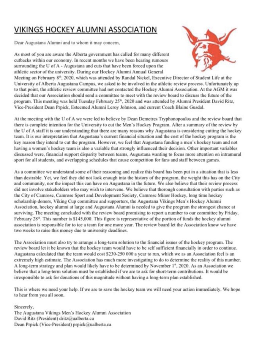 LukeBanack's tweet image. We lose the Vikings &amp;amp; the $125,000 they provide to the city, it affects everyone as those costs have to be made up somewhere (increased rink fees, higher taxes).  

This doesn’t include all the untold volunteer hours from the athletes and coaching staff in the community.