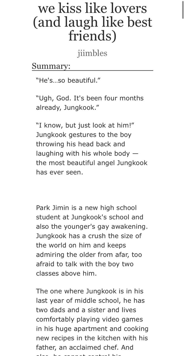 ¨*:·. we kiss like lovers (and laugh like best friends)- fluff & smut - no angst - first times - switch jikook - bestfriends to lovers - so freaking adorable   https://archiveofourown.org/works/18342929/chapters/43426232