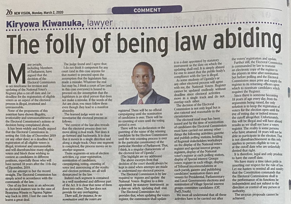 KiryowaKk's tweet photo. The debate about the “cut off date” for voter registration and “disenfranchisement” of would be voters who turn 18 yrs after the cut off date went on last week.

I decided to put my thoughts in writing. 

I hope you find it enlightening and helpful. https://t.co/1O56V0NkkM