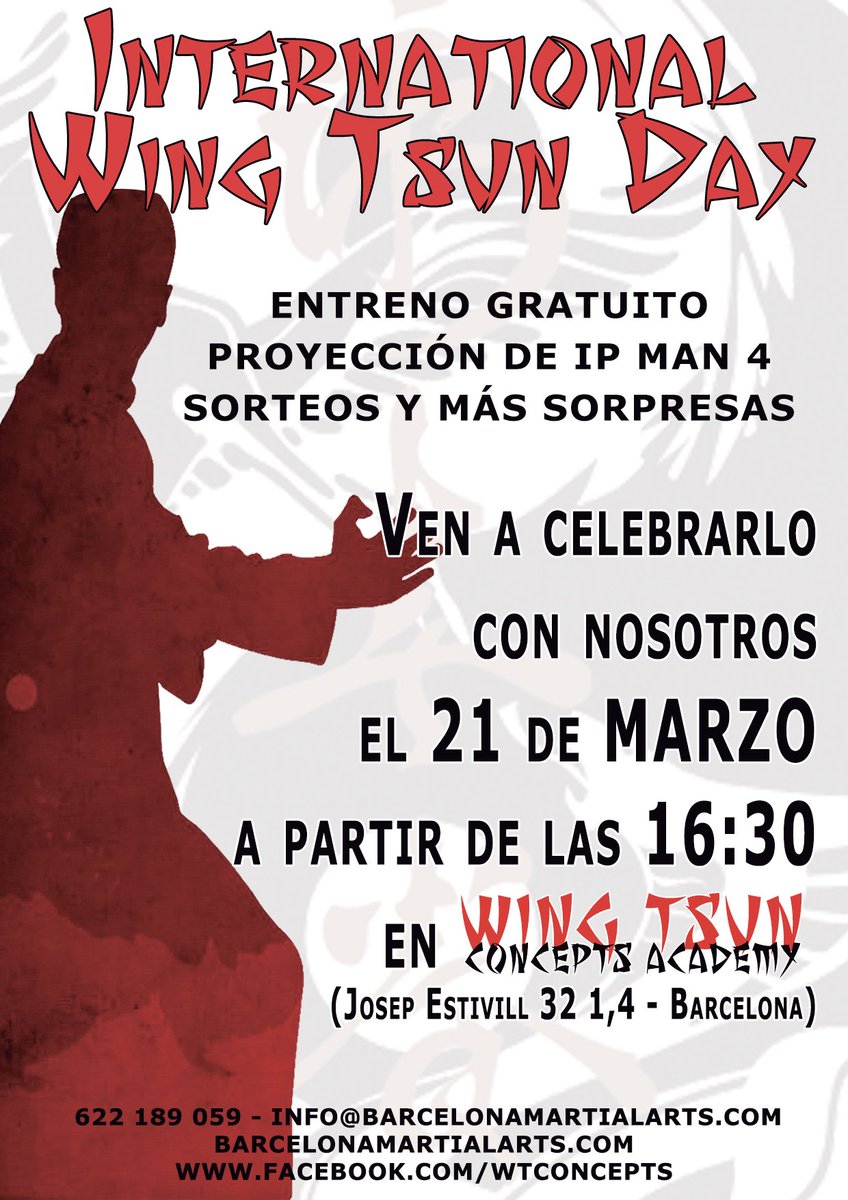 wtconcepts's tweet photo. Ven a celebrar con nosotros el #internationalwingtsunday.
#wingtsun #wingchun #ipman #wtconcepts
#internationalwingchunday https://t.co/qOxBYf0flh