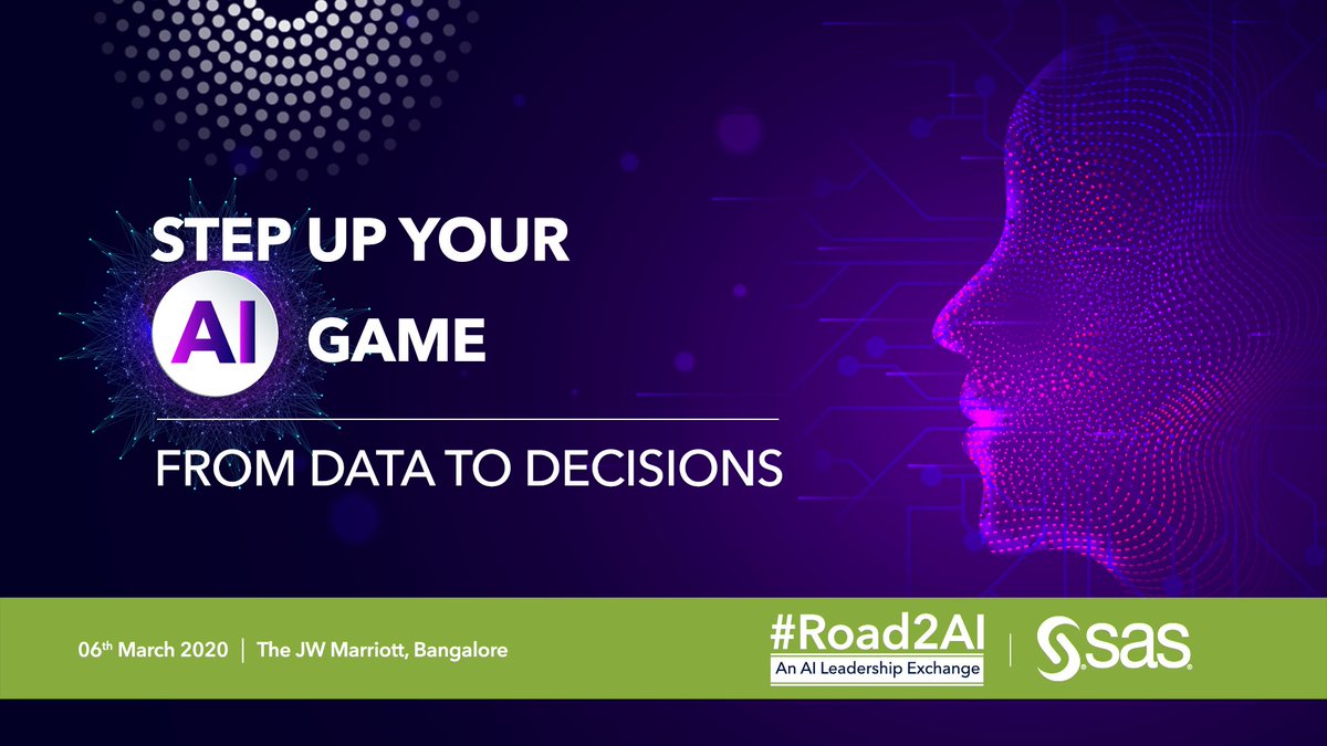 sasindia's tweet photo. Enterprise technology decision-makers are leveraging cutting-edge technologies such as AI and Machine Learning to fuel innovation and stay ahead of the competition.
Join us at an invite-only event #Road2AI for more learnings on 6th March 2020. https://t.co/8ySTDE8I8U