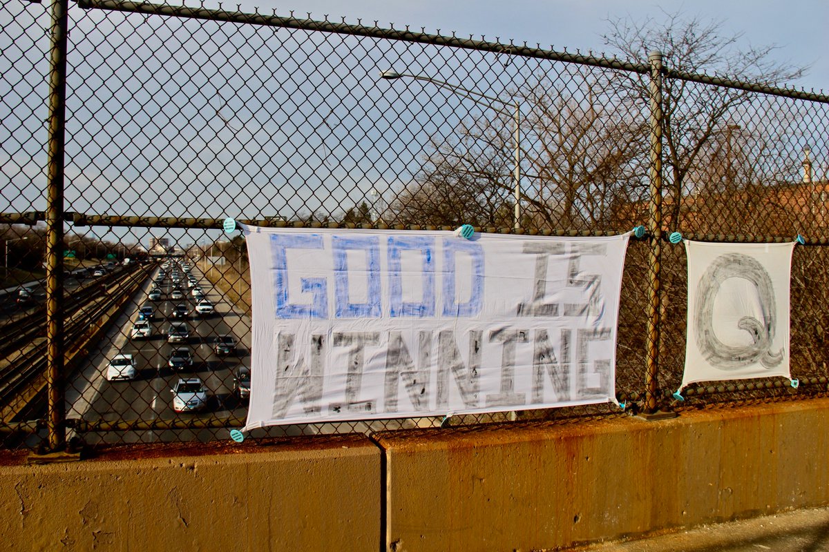 whaleswarrior's tweet photo. If I could describe #TheGreatAwakening in one photo... this may just be at the top of the list.
I have a feeling this man will be 'explaining' to his passenger what he is so excited about 😊

#ThePeoplesBridge 
#GoodIsWinning
#TrustThePla https://t.co/sx7v9qqp4f