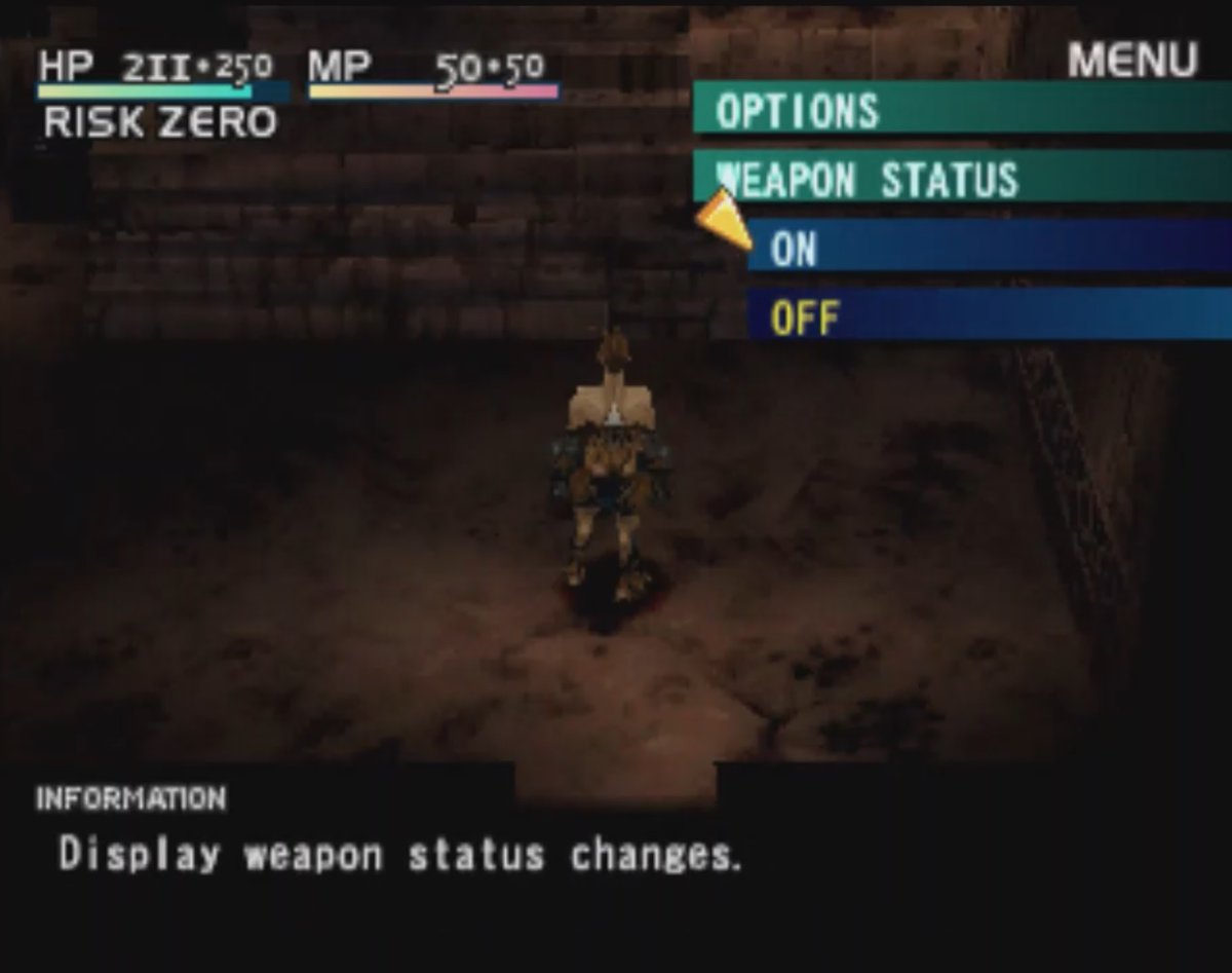 We'll temporarily enable weapon and armor status change notifications to demonstrate the system.

I usually leave these options "off" unless I am trying to accomplish something specific with my equipment.