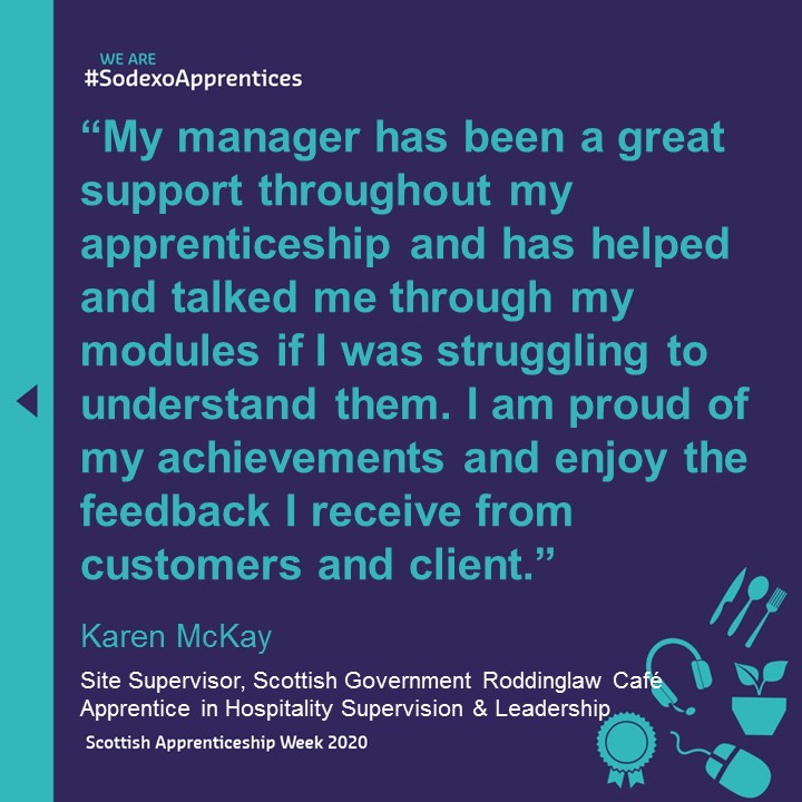 We're backing <a href="/skillsdevscot/">Skills Development Scotland</a>'s #ScotAppWeek20 from 2-6 March, recognising our Scottish apprentices’ successes and achievements.  It's true what they say about <a href="/SodexoUK_IRE/">Sodexo UK & Ireland</a> supporting its people investing in their future. #TalentWithoutLimits #SodexoApprentices