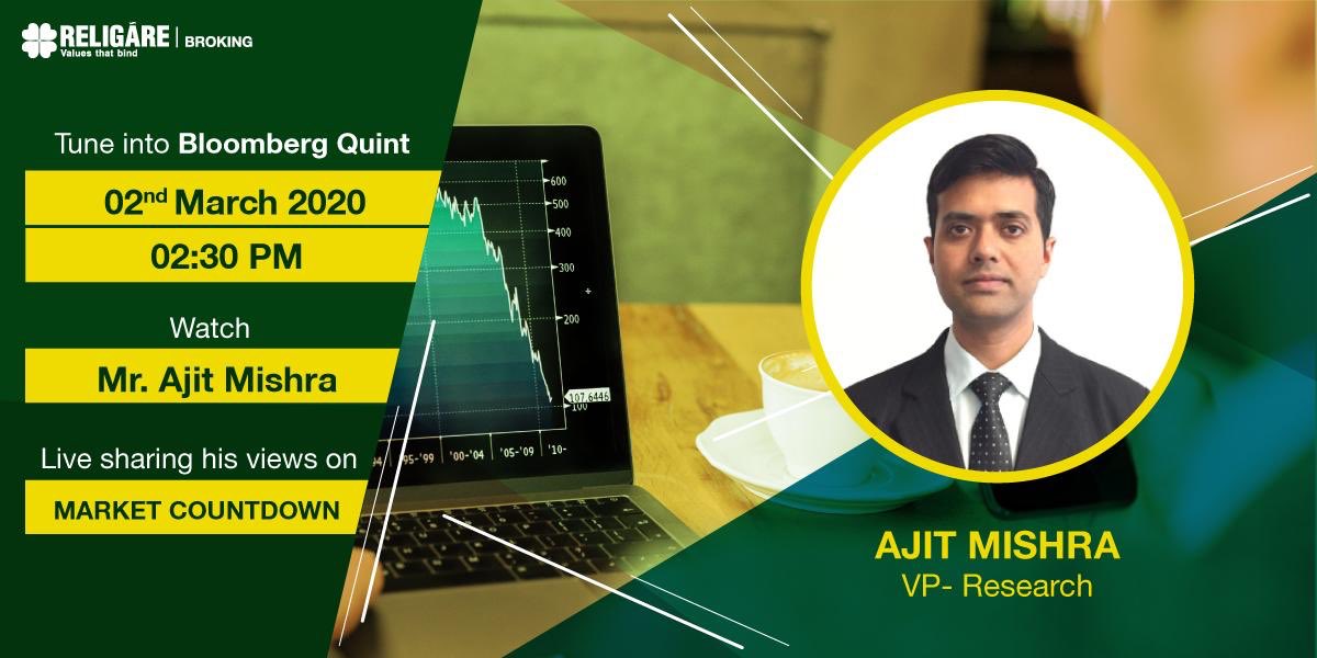 religareonline's tweet image. Watch Mr. Ajit Mishra, VP- Research, sharing his views in #MarketCountdown show on BloombergQuint at 2:30 PM on 2nd March 2020
#ReligareBroking #ShareMarketUpdates #Nifty #Stockstowatch #BloombergQuint #MondayMotivaton #news #Trader