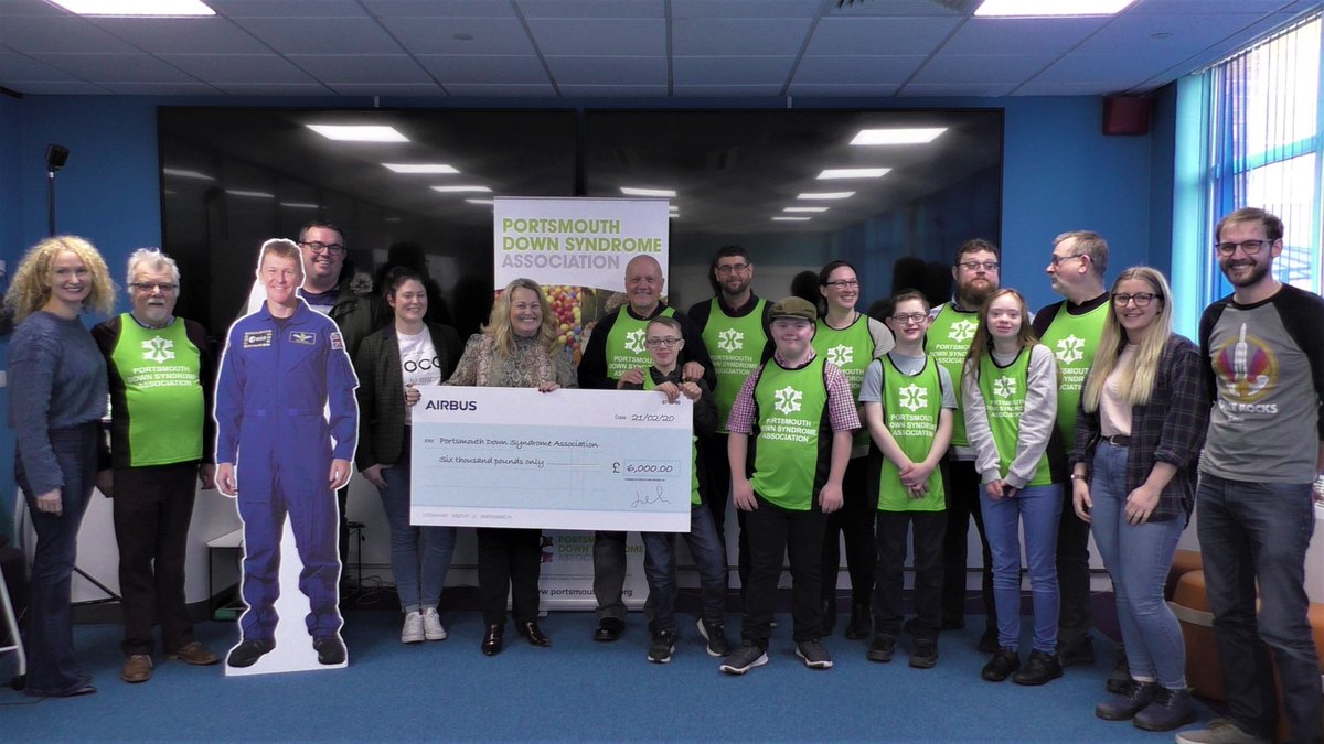 PortsmouthDSA's tweet photo. Charity partners Airbus Portsmouth raise an incredible £6,000 for PDSA! #CharityPartnership #RaisingAwareness #PortsmouthDownSyndrome @AirbusintheUK  @astro_timpeake @kenross2011 @StephenMorganMP @cj_dinenage @FlickD @DonnaJonesPCC @geraldvjuk @davidfullerld @KateAll93572449 https://t.co/fQLBdy9hpv