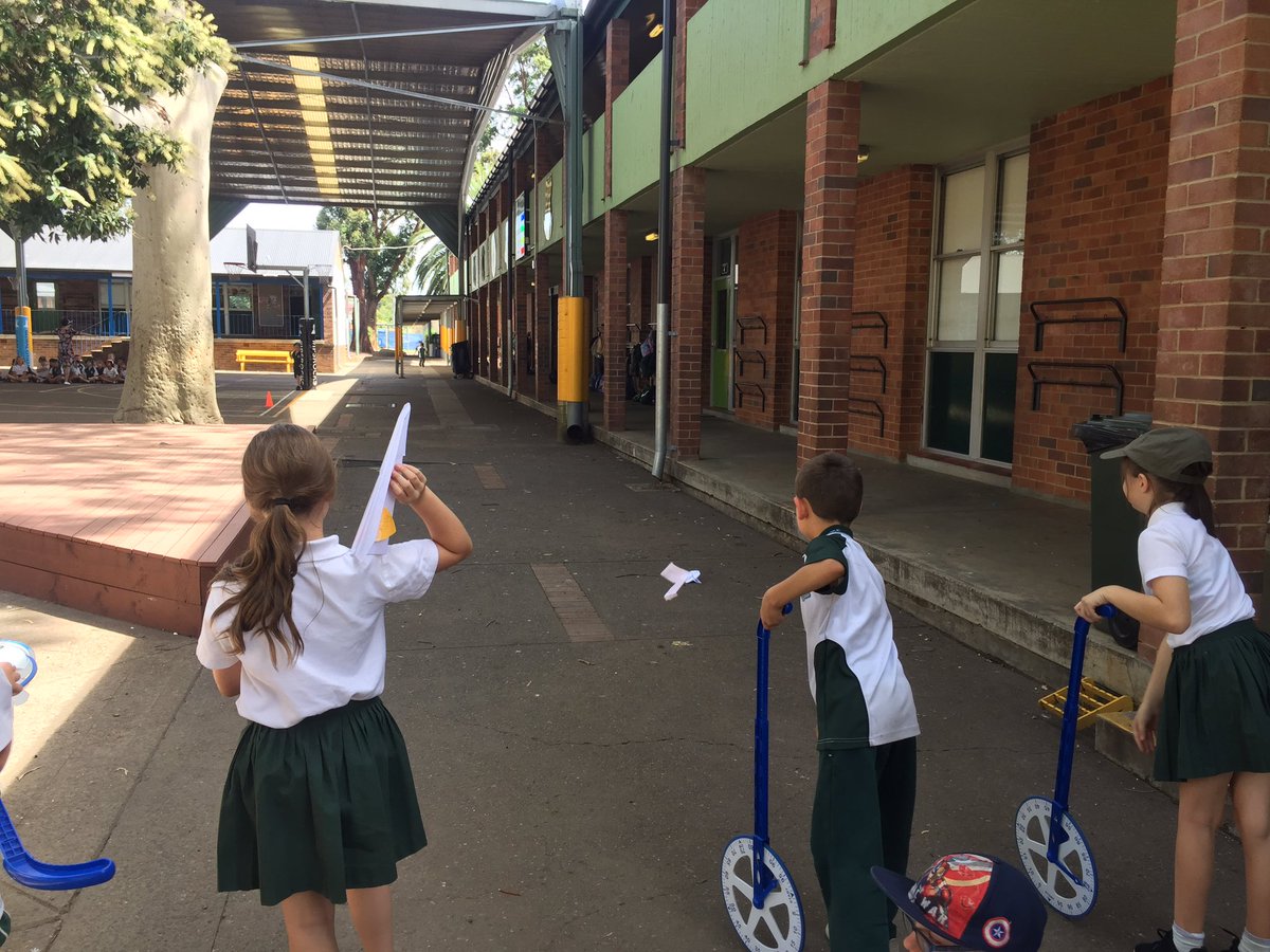How do we learn about measuring length? We make paper planes and have a competition measuring their distance with trundle wheels! <a href="/IngleburnPs/">Ingleburn PS</a> #handsonlearning