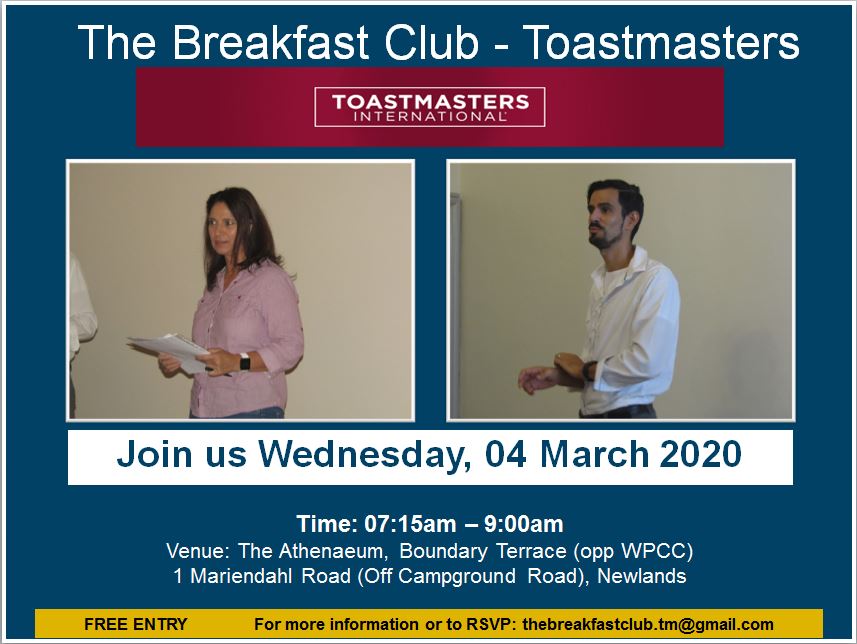 TBC_Toastmaster's tweet photo. Every Wednesday morning at 7:15am to 9am.
The best place you could ever be in and develop your communication skills.
#Toastmasters #Communications https://t.co/goTAHo3P6W