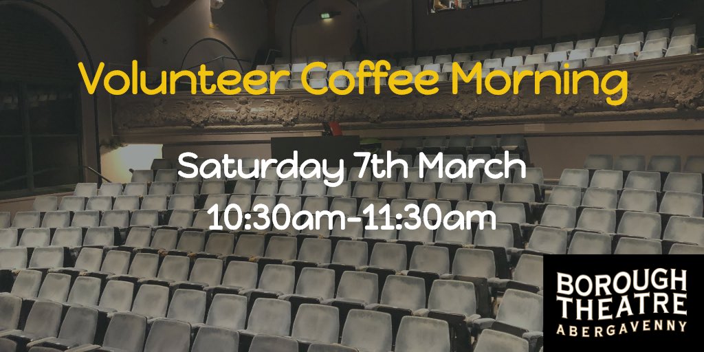 Owen Wilce (@owilce) on Twitter photo Would you like a supportive volunteer opportunity in theatre? <a href="/YFenniBorough/">Borough Theatre Abergavenny</a> are recruiting volunteers. Join us at the volunteer coffee morning on ๐ผ Saturday 7th March 10:30am-11:30am ๐ค we have ๐ง๐ฐ or visit volunteer.monmouthshire.gov.uk/vk/volunteers/โฆ <a href="/cathfallon1/">cath fallon</a> <a href="/MonmouthshireCC/">Monmouthshire / Sir Fynwy</a> Would you like a supportive volunteer opportunity in theatre? <a href="/YFenniBorough/">Borough Theatre Abergavenny</a> are recruiting volunteers. Join us at the volunteer coffee morning on ๐ผ Saturday 7th March 10:30am-11:30am ๐ค we have ๐ง๐ฐ or visit volunteer.monmouthshire.gov.uk/vk/volunteers/โฆ <a href="/cathfallon1/">cath fallon</a> <a href="/MonmouthshireCC/">Monmouthshire / Sir Fynwy</a>