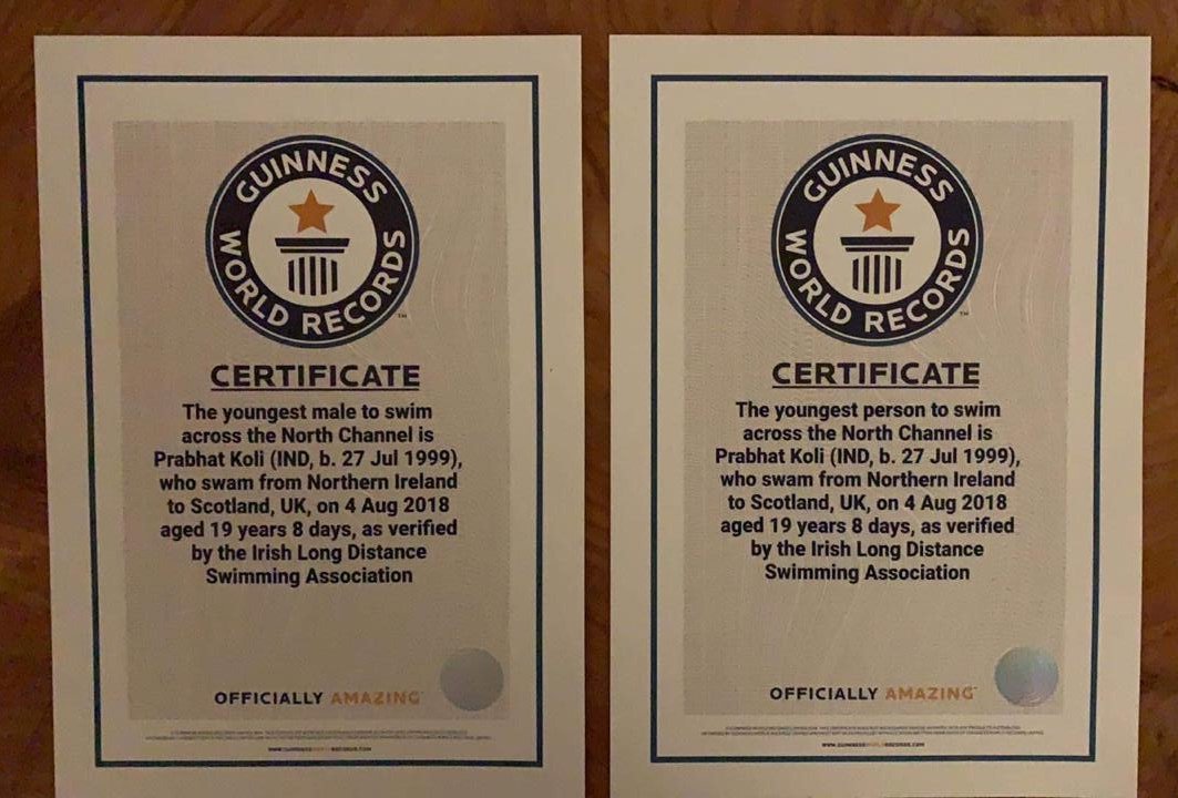 PrabhatSwims's tweet photo. What a wonderful surprise from the Irish Long Distance Association and my friend Padraig Mallon. Now a certified Guinness World Record holder for the youngest male to swim across the North Channel.
@KirenRijiju sir.
#ProudIndian https://t.co/6N5bDPeHWM