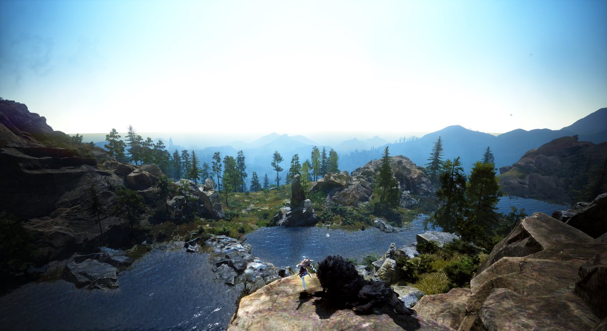 りみんと みく 黒い砂漠pc 相棒のつむじとマイナスイオン浴びて休憩 ここの岩壁 青く光ってるところとかあって綺麗 黒い砂漠 黒い砂漠pc 黒い砂漠ss部