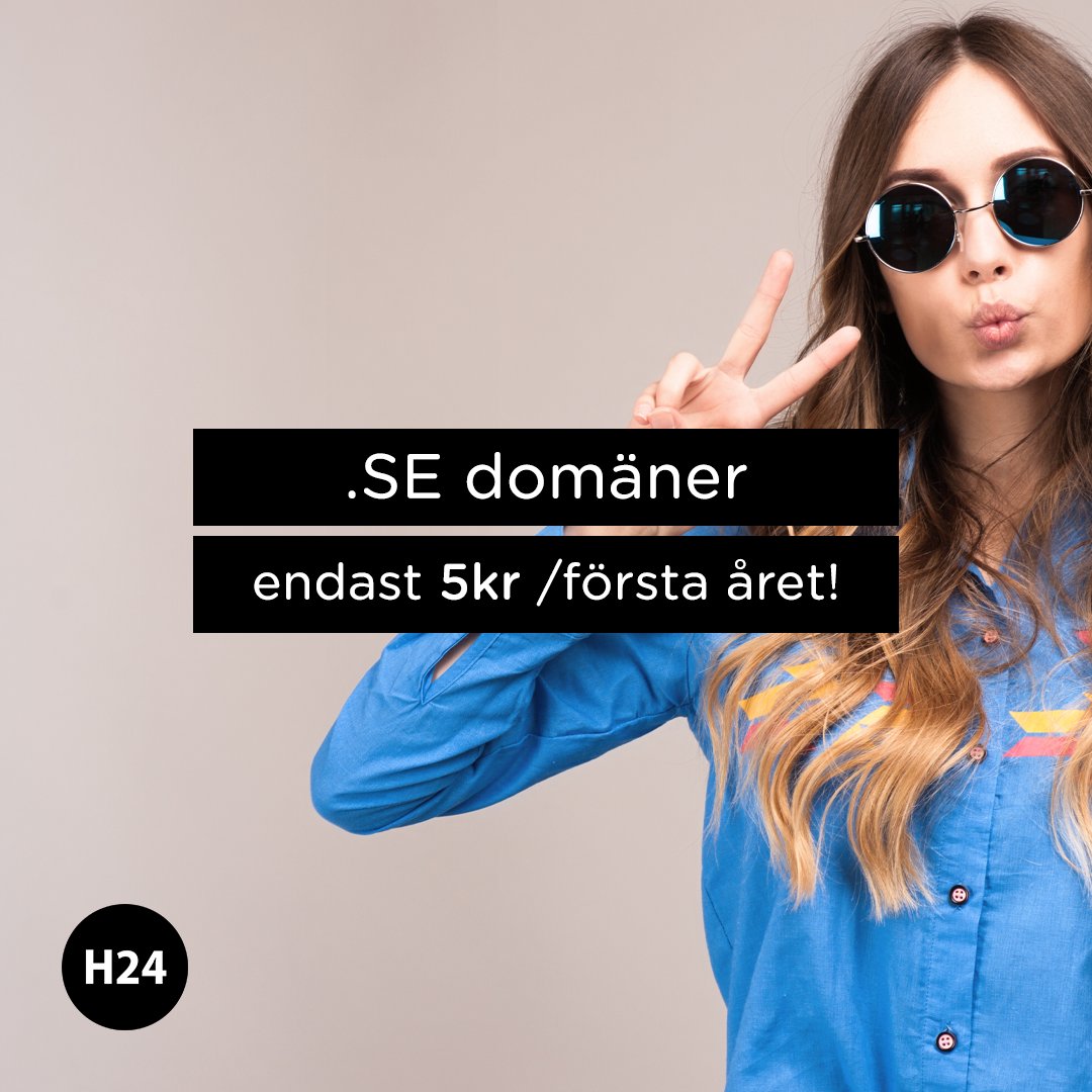 Hemsida24's tweet photo. Den här veckan har vi en crazy deal på .SE domäner - endast 5kr (första året) Du sparar hela 144kr per domännamn - Passa på! ✌️ https://t.co/bwZLQ4ScC1 https://t.co/nn4w1YztmW