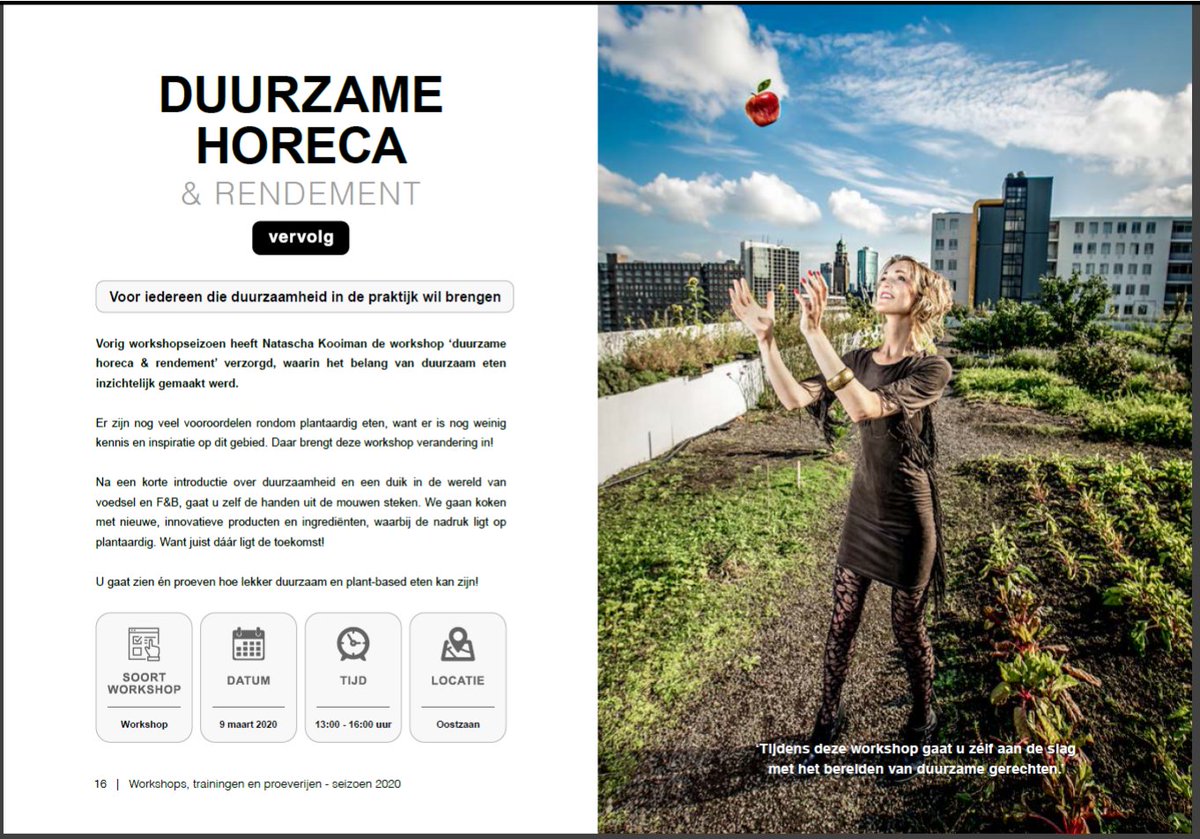 Smaackmakers's tweet photo. Op 9 maart geven we bij #VHCjongens een tweede workshop voor #restauranthouders, #cateraars en andere #horecaondernemers die tot een duurzamere menukaart willen komen. Wil je dit ook niet missen? Inschrijven kan hier. https://t.co/BNVZtO3y0n
#draaidedefaultom #futureprooffood https://t.co/sK1FVnuZNS