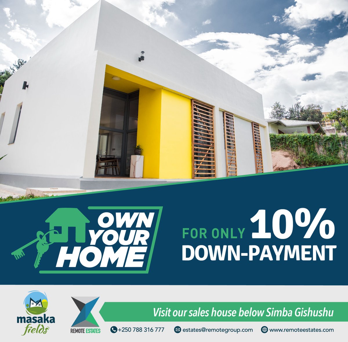 remoteestates's tweet photo. It has never been easier or more affordable to #ownyourhome in 2020! Visit our Masaka Fields model house located below Simba Gishushu to book yours TODAY for only 10% down! #weareremote #remotegroup #remoteestates #giraicumbi2020 #masakafields https://t.co/Z0xXhbUtqL