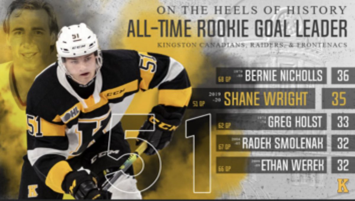 bernienicholls9's tweet photo. Congrats to Shane Wright he broke my 40 year Rookie record. The difference between us is, I was 18 and he started the season while he was only 15 years old! This young man is a special player! https://t.co/6GoX33aKRq