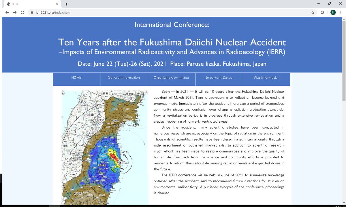 radioecology's tweet photo. FIRST ANNOUNCEMENT: Ten years after the Fukushima Daiichi nuclear accident: Impacts of environmental radioactivity &amp; advances in radioecology. 22-26 June 2021, Paruse Iizaka, Fukushima, Japan. See: https://t.co/wvatEE11jI https://t.co/AqOHQGzElJ