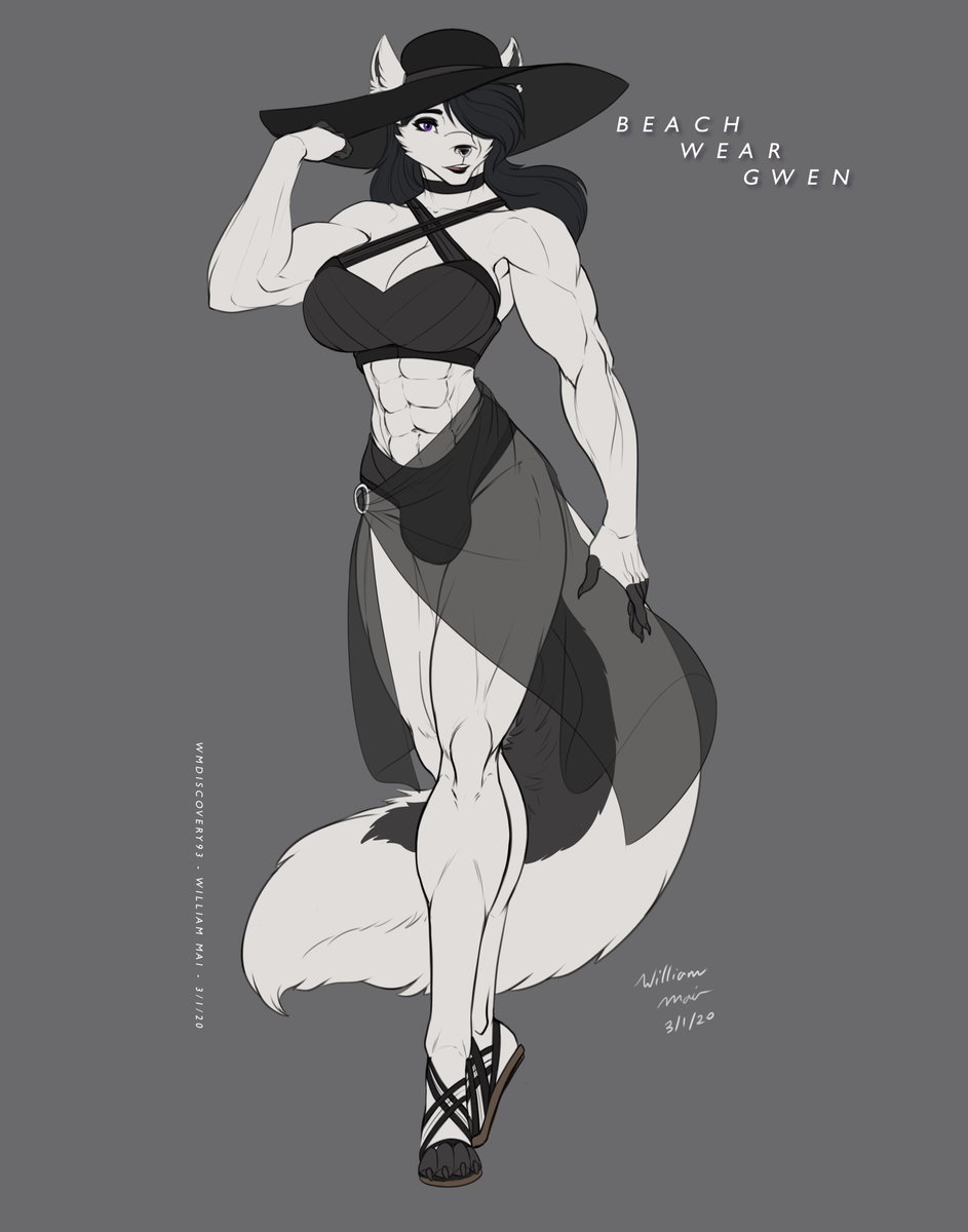 Just some fun designs drawn of Gwen's other outfits! Hope you like them! ^^  #art #goth #wolf #anthro #characterdesign #conceptdesign #intersex #gothic  #originalcharacter #illustration, image size:943x1200