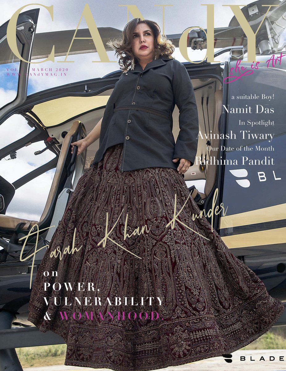 TheFarahKhan's tweet photo. They say photographs don’t lie..mine Do!The very talented team @candymagdotcom transforms my usual jhalla self 4their Womens Issue.
Photographed by @studiodenz
Creative Director @farrahkader
Fashion Stylist @jaadu_sidhu @haaute
MUAH @eshaasikka
@deborahgreyjournalist
@bladeindia https://t.co/ma8ooklFA2