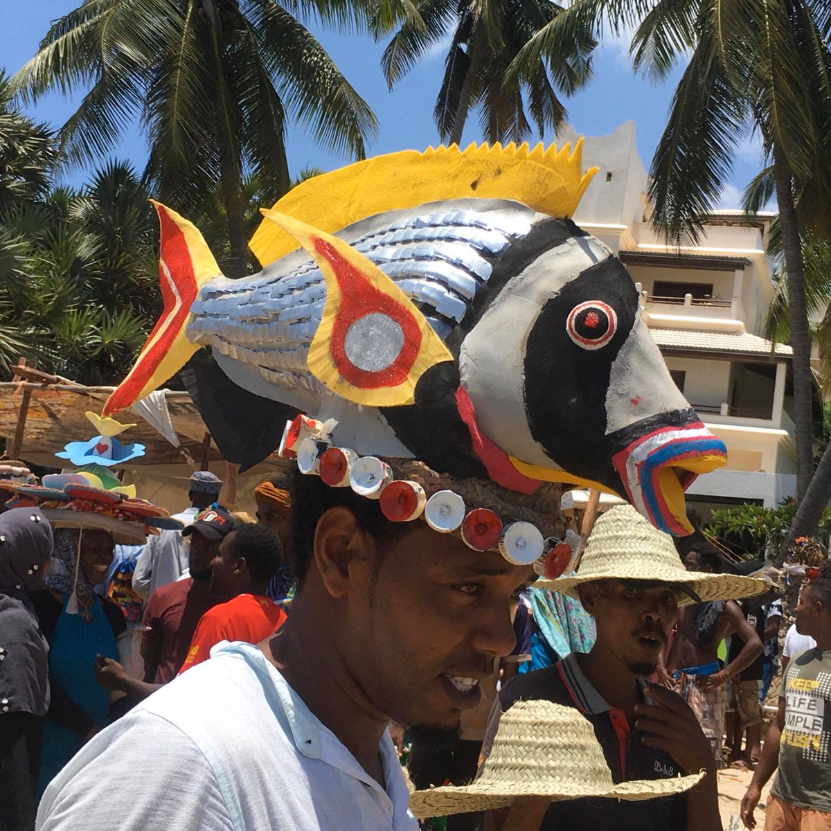 Enasoit_Kenya's tweet photo. A #MondayMantra from Lamu...What to do when the sun is beating down on you? Make a crazy hat! Here is Tusitiri's Captain, Mia Miji, having fun under the sun in Lamu this weekend with the Shela Hat Competition! And a few of our other favourite hat creations... https://t.co/KKPwp5sQRH