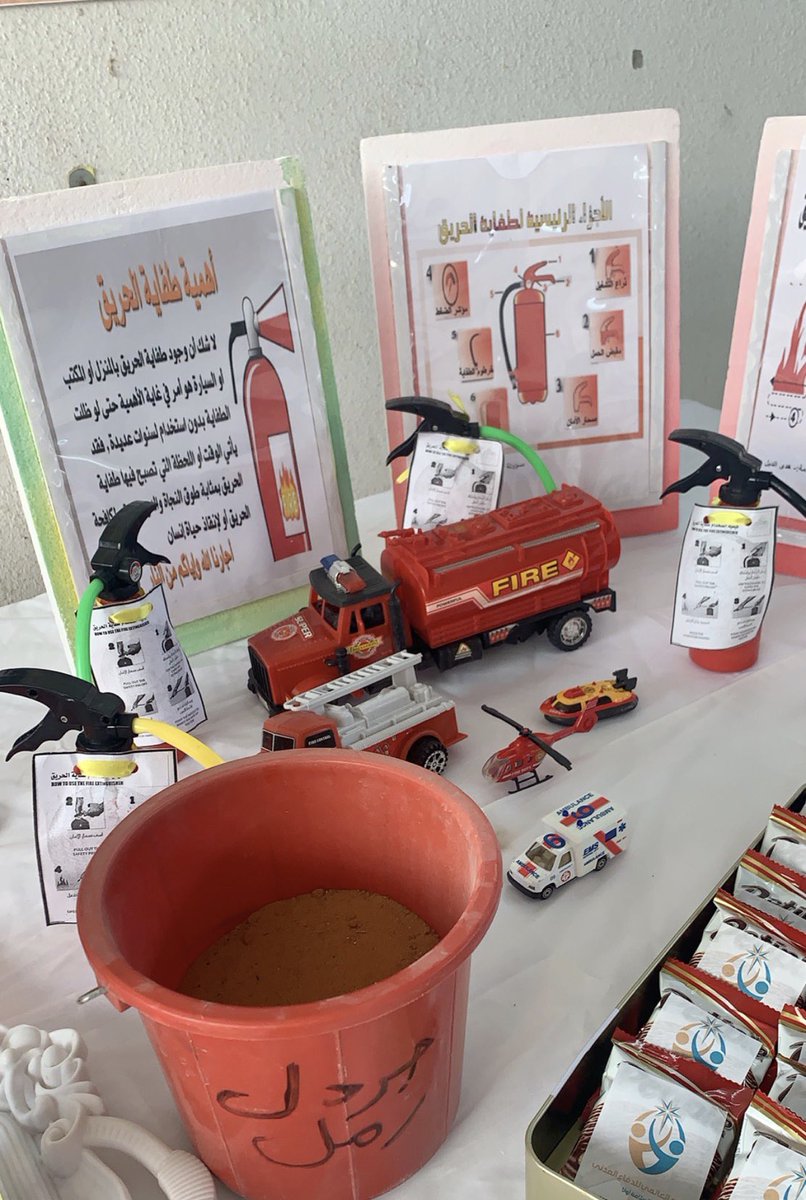 m2m20302's tweet photo. فعلت م/٢بالخرج الاثنين ١٤٤١/٧/٧هـ اليوم العالمي للدفاع المدني تحت شعار (السلامة اولا)بإشراف قائدة المدرسه أ/حصه ال مسعود ومسؤوله الامن أ/هدى الدبل وتم تنسيق ركن بهذه المناسبه #تعليم_الخرج #الدفاع_المدني https://t.co/Pq6D0ptuJ1