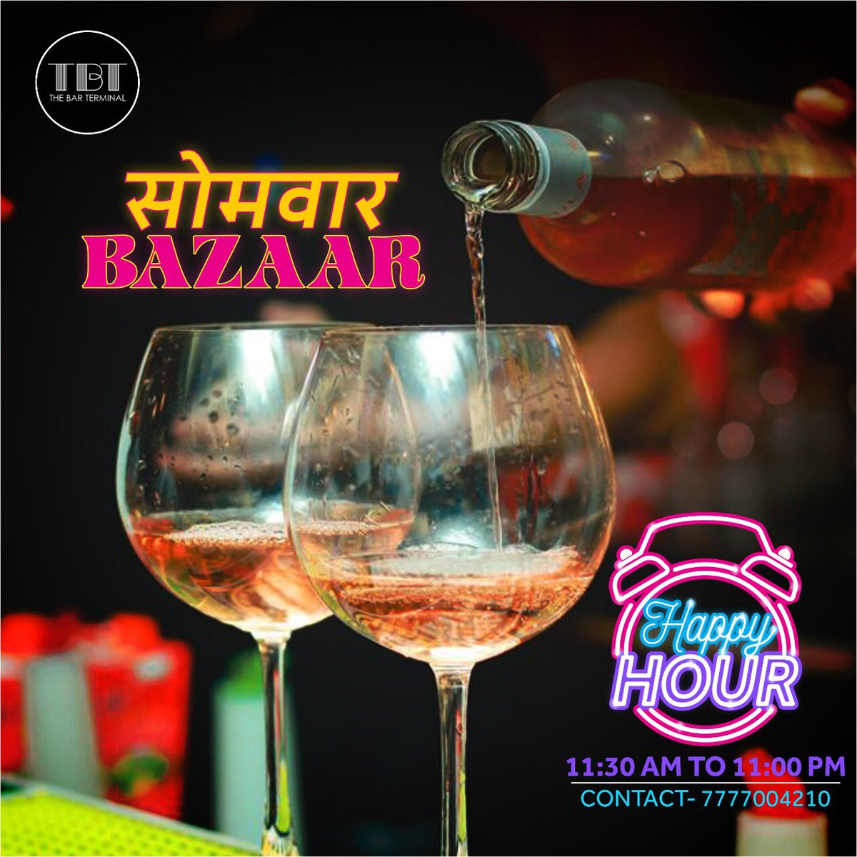 thebarterminal's tweet photo. Make your Monday better and drink till you drop at @thebarterminal 🍻
Happy Hours at Somvaar Bazaar by @thebarterminal.
Happy Hours from 11:30 AM to 11PM
For inquiry and further details Call: 7777004210
#happyhours #mondaymotivation #thebarterminal #mumbai #drinksoffer #drinks https://t.co/IlW2AjsZTP