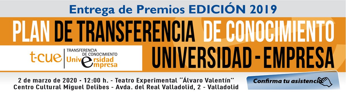 Fuescyl's tweet photo. Hoy es el gran día en el que entregamos los Premios de los Concursos del Plan #TCUE "Desafío Universidad-Empresa" e "Iniciativa Campus Emprendedor". Te esperamos a las 12h en @CCMDCyL  https://t.co/cVqaVpJT8y https://t.co/8Xnd0CCIHj