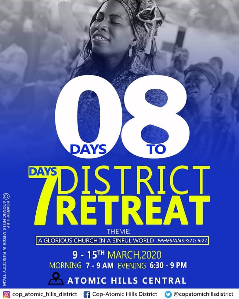 cop_ant's tweet photo. With the glory of the Lord, we can live gloriously in this sinful world. 

Prepare your mind and heart for this retreat. 

8 Days To Go🔥🔥🔥🔥🔥🔥🔥🔥🔥🔥🔥

#Agloriouschurchtopossessthenations
#Agloriouschurch
#HaatsoArea
#AtomicHillsDistrict
#ThechurchofPentecost https://t.co/C4qIbHmX8q