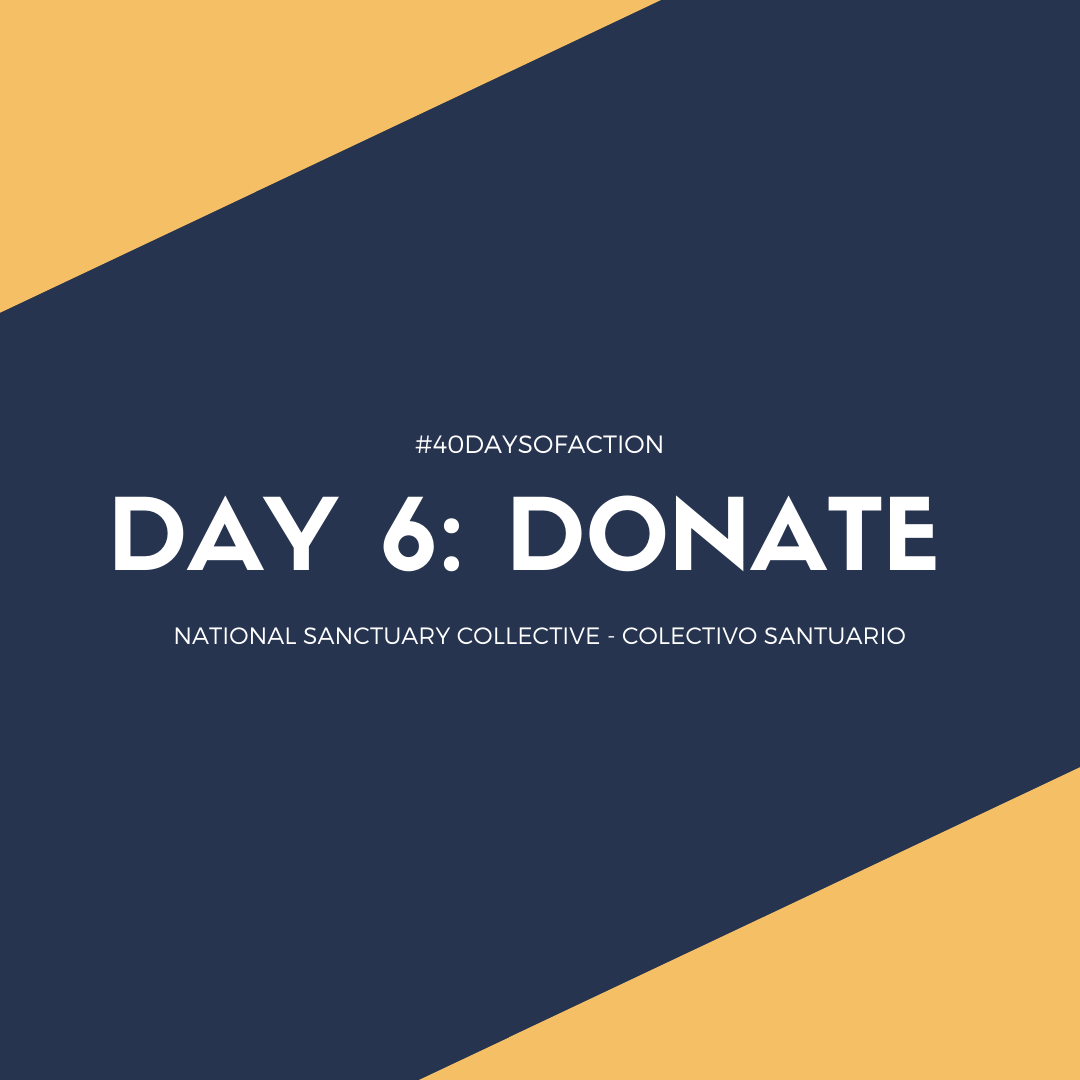 NSC_CS's tweet photo. #40DaysOfAction The processes to fight deportation and apply for asylum or citizenship are very expensive. Please donate to the organizations in your community who are providing legal support to immigrant families. @NSMPhilly @ifcla @sanctuaryaustin @letedithstay https://t.co/p49F0WpRhc