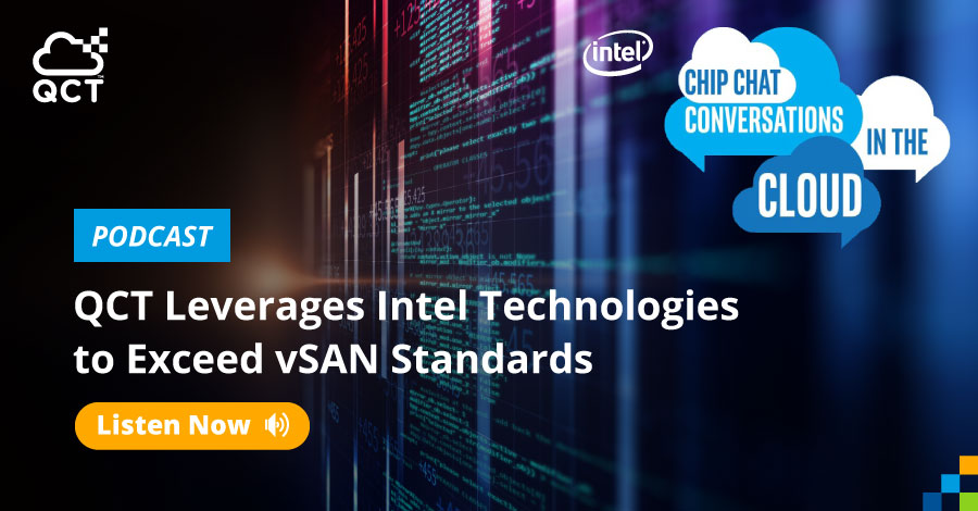 QuantaQCT's tweet photo. Learn how @QuantaQCT is leveraging Intel® technologies to exceed #vSAN v2 standards for #Cloud infrastructures in this @IntelBusiness Chip Chat with Wendy Wu, Business Development Manager, QCT. #IntelCitC
Listen Now: https://t.co/1LWpPkBbAQ https://t.co/XlXSpDwKXS