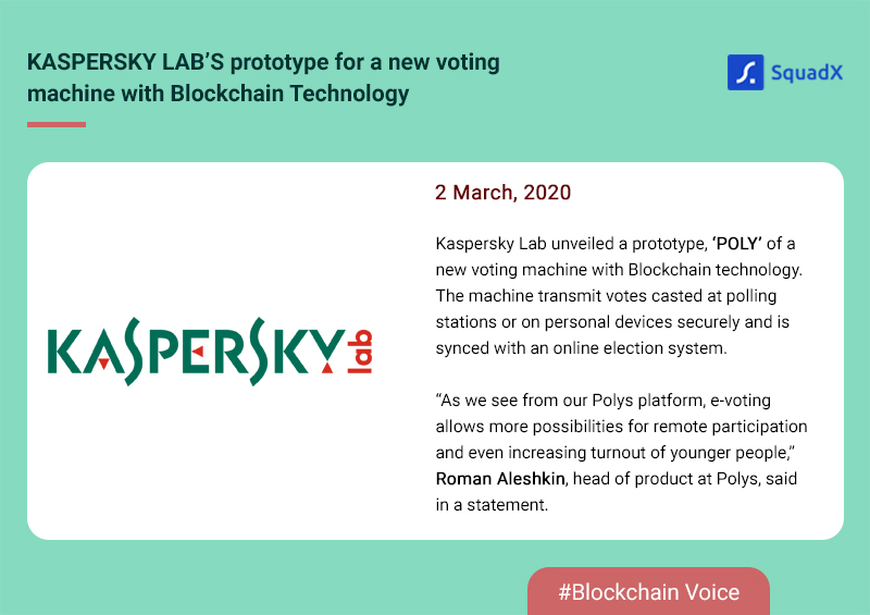 squadx_io's tweet photo. @kaspersky Lab prototype for a new voting machine with #blockchain technology. https://t.co/3Hrwo1NZpl