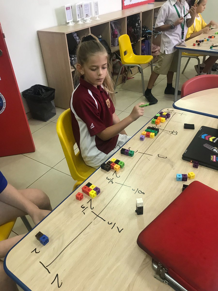 VHPS_Events's tweet photo. Miss Hayley helped the @VHPS_Year5 children understand ordering mixed number and improper fractions today using the multi link cubes! #thinkoutsidethebox #practicallearning #VHPSMaths #VHPSLearns https://t.co/c2GZ6KZt1A