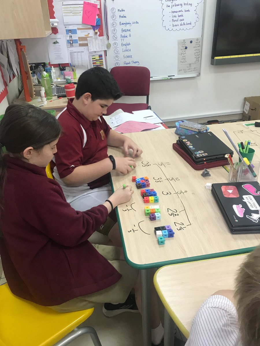 VHPS_Events's tweet photo. Miss Hayley helped the @VHPS_Year5 children understand ordering mixed number and improper fractions today using the multi link cubes! #thinkoutsidethebox #practicallearning #VHPSMaths #VHPSLearns https://t.co/c2GZ6KZt1A