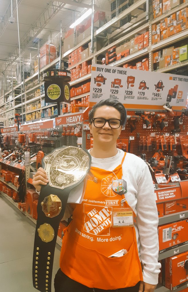 THDSoup's tweet photo. And we have new title holder for the BDP Belt. Val is our FW4 champ for her amazing work in D25 portable power bays. #FreightFlowFun @THDMikeP @JasonArigoni @SWhitehouse264 @THDBryce @CatlinPeter @HD3480 https://t.co/HsxEll4mnZ