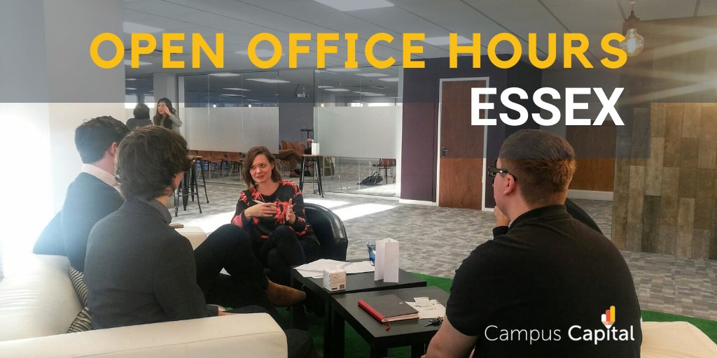 We're in Essex on 18th March holding Open Office Hours with our #StudentVCs <a href="/uni_of_essex/">University of Essex</a>

If you're an #essexstartup, running a high-growth potential startup and want to #askaVC about any business-related issue, book in for a face-to-face chat.
tiny.cc/OpenOfficeESX