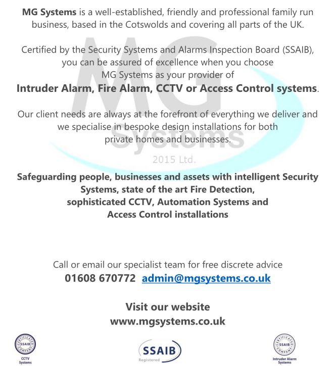 2015Systems's tweet image. Choose MG Systems to discuss your security needs.
#Intruderalarms #CCTV #Acesscontrol #Automation #Gloucestershire #Oxfordshire #Warwickshire