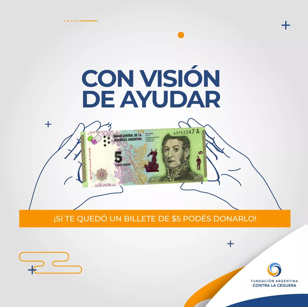 ContraLaCeguera's tweet photo. 👉 CON VISIÓN DE AYUDAR‼️

💰 Lanzamos una campaña de recolección de $5

💰 Esos billetes que están a punto de salir de circulación, pueden ayudar a muchos pacientes

💰 Acercate a Buenos Aires 1033 y depositalos en la urna ubicada recepción. Tenes tiempo hasta el 25/03 https://t.co/Xn73ibSvnp