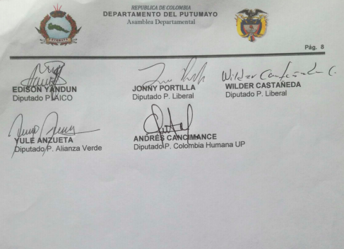ATENCIÓN. Asamblea Dptal #Putumayo,el territorio + fumigado en #PlanColombia se pronunció x unanimidad contra el #glifosato,pide fortalecer sustitución cultivos,que Consejo #Estupefacientes primero cumpla ordenes d <a href="/CConstitucional/">Corte Constitucional</a>, y q se cumpla PNIS 
<a href="/infopresidencia/">Presidencia Colombia 🇨🇴</a> 
<a href="/PGN_COL/">Procuraduría General de la Nación</a>